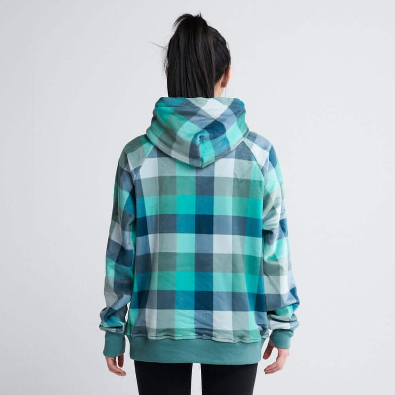 Turquoise Checkered Hoodie