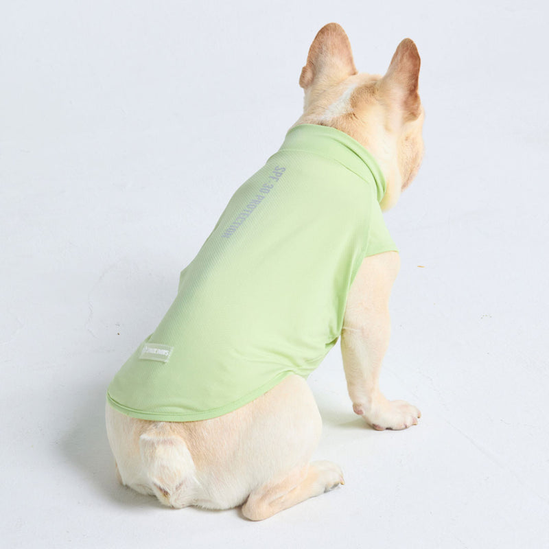 日焼け止め犬用Tシャツ - ライトグリーン